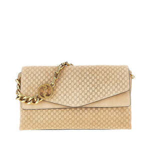 Gucci Leather Bag With Gg Interlock Chain